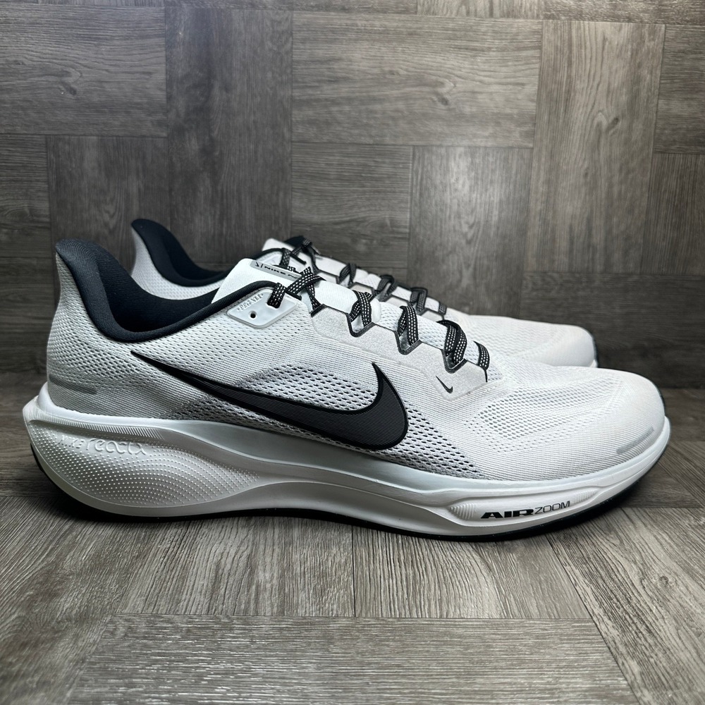 Nike Pegasus 41 Mens 18 White Black Athletic Training Shoes NEW FD2722-105